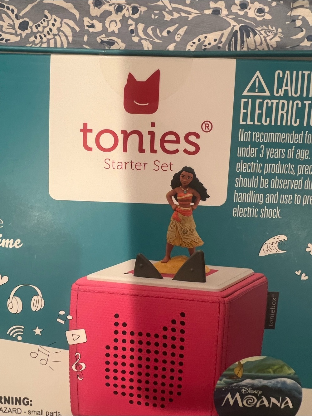 Tonies Starter Set Kids Audio Player - Pink Toniebox with Moana Figure